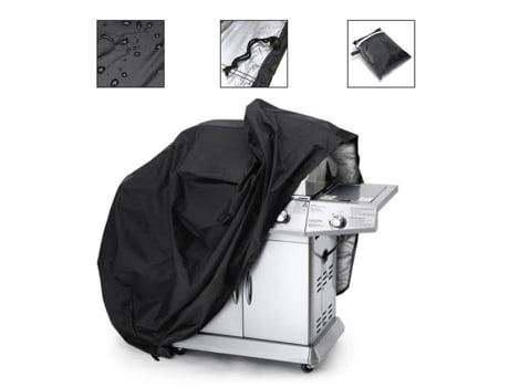 Preto estado normal 145x61x117 210D protetor solar à prova de poeira à prova de chuva conjunto de proteção para churrasco M91764 SANLIN BEANS