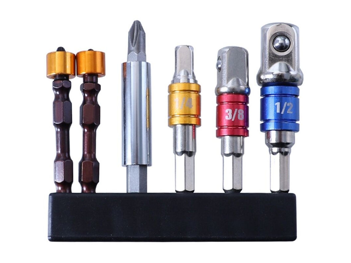 Adaptador De Soquete Com Anel Magnético Duplo Para Ponta Chave Fenda Phillips, Compatível Impacto Encaixe Hexagonal. -aquaforge