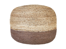 Otomana De Diseño Boho Beliani Duki De Yute Natural 50x50x35