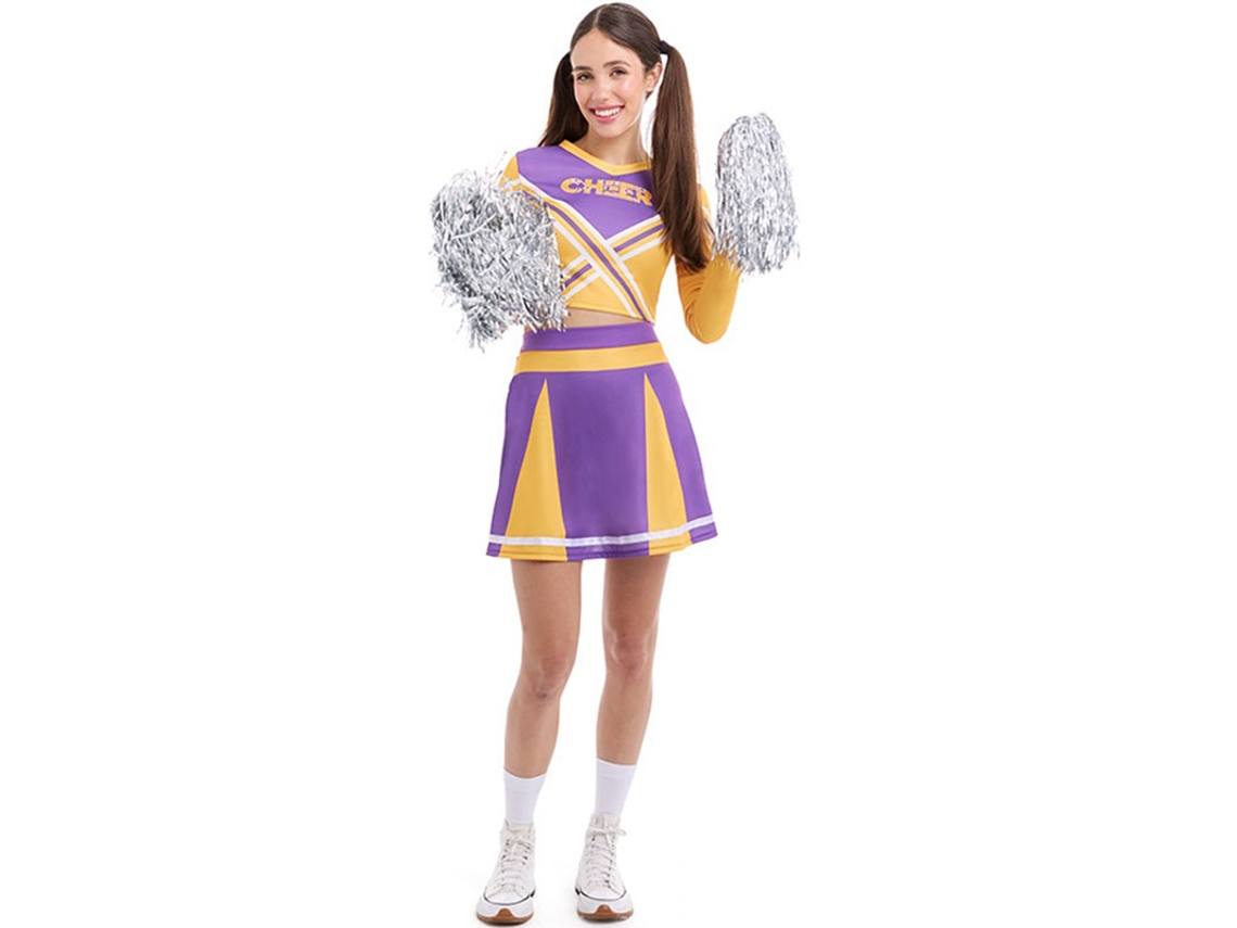 Fato de líder de claque roxo para mulher