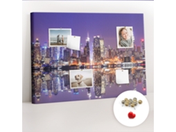 Painel De Cortiça Para Parede Nova Iorque À Noite Para O Quarto Das Crianças Espelharte (70x100 Cm)