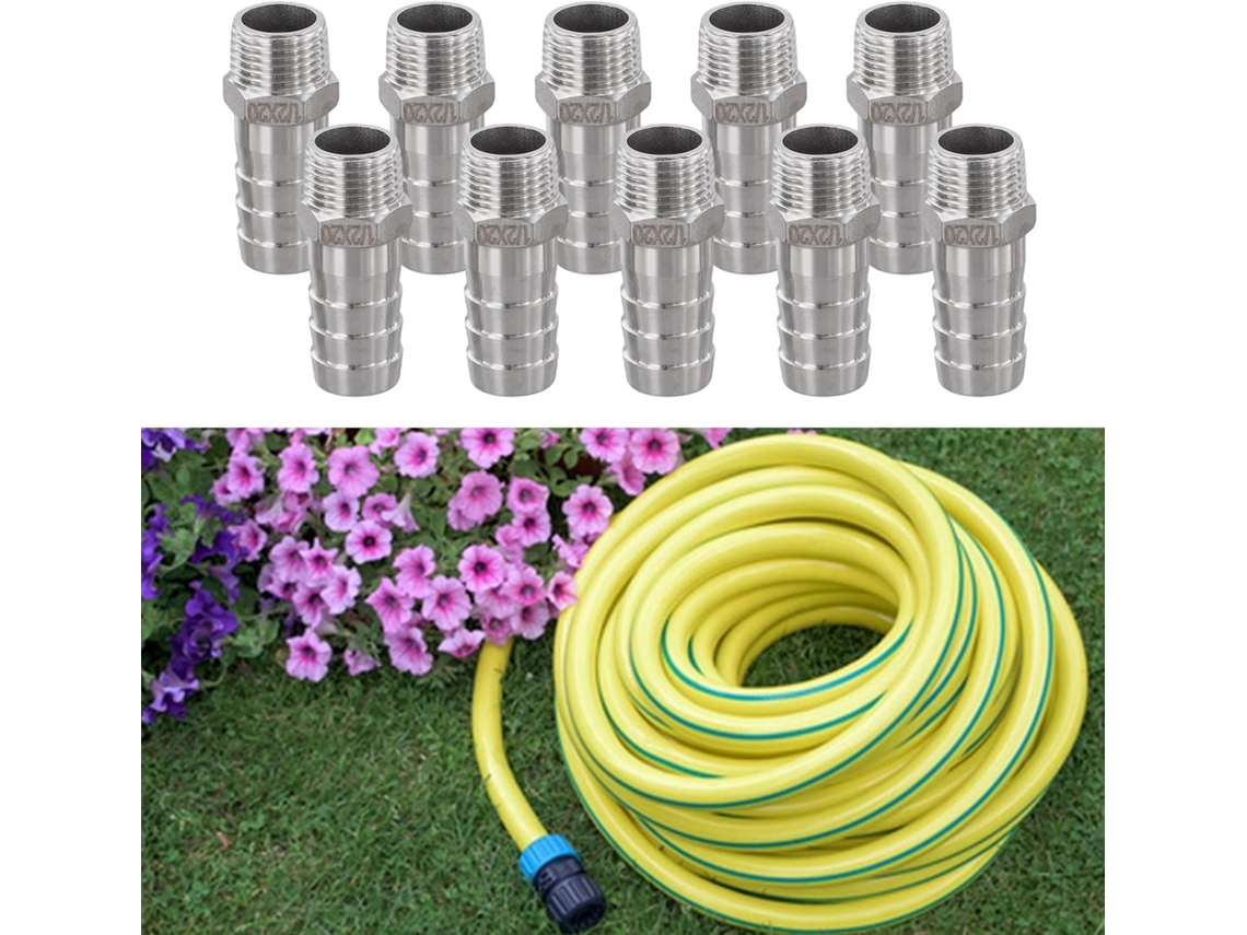 Conjunto De 10 Conexões Aço Inoxidável Com Rosca Npt Macho 1/2" Para