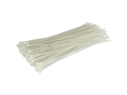 Yuru 100 Cabos de Fixação, Branco, 200mm X 2.5mm, Qualidade Premium, Nylon Pa 6.6, Resistência 8.1 Kg, 40°c a +85°c