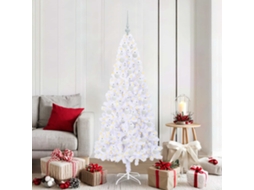 Vidaxl Árvore De Natal Artificial Com 300 Leds Branco 180 Cm Pvc E Aço