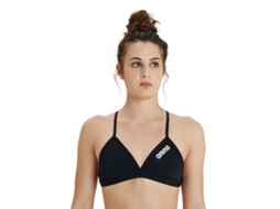 Team Swim Top Tie Back Solid Black White Arena