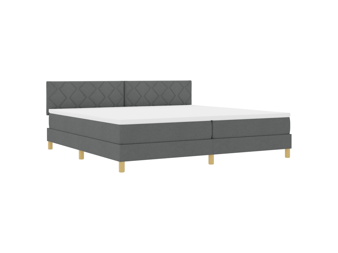 Cama Bospring Com Colchão & Led Cinza Escuro Tecido Vidaxl Carvão Fabric (200x200 Cm)