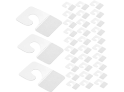 Conjunto de 360 Ganchos Autoadesivos Transparentes em Pvc com Furo Oblongo, Ideais para Pendurar Etiquetas Dis