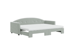Sofá-cama com gavetão VIDAXL Cinzeto Veludo (80x200 cm)
