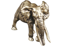 Estatueta Elefante Única Delicada Latão Banhado Escultura Artística Decoração Escritório Ornamento Elegante GOKOCO