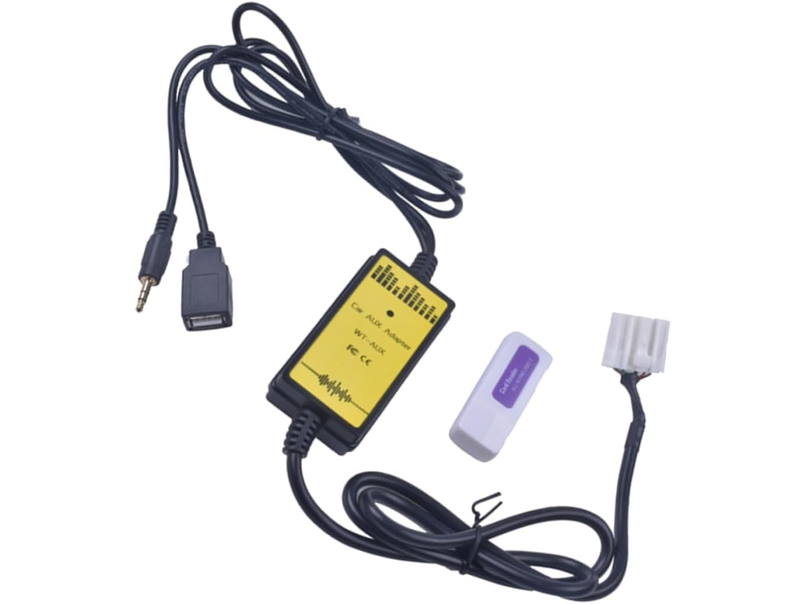 Cabo Auxiliar Adaptador Usb Para Carro Para Carregador Eletrônico