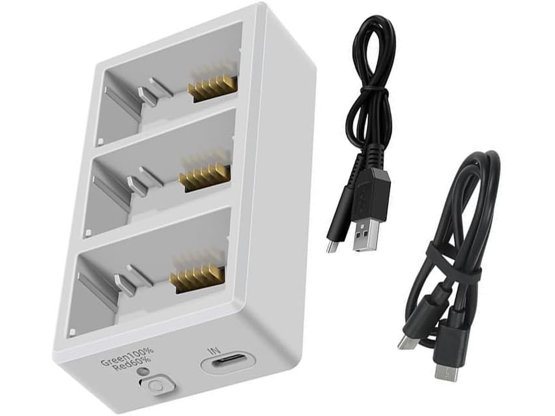 Hub De Carregamento Triplo Inteligente Para Baterias Com Rápido E