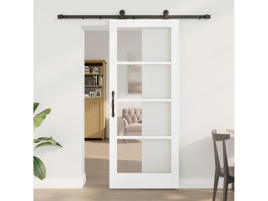Vidaxl Porta Deslizante Orkdal 83 X 202 Cm Branco E Preto