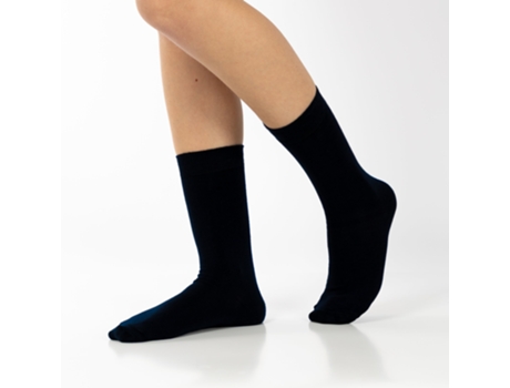 Pack 3 Pares Meias Lisas Marinho Em Bambu Apollo Sockswear (43 46)