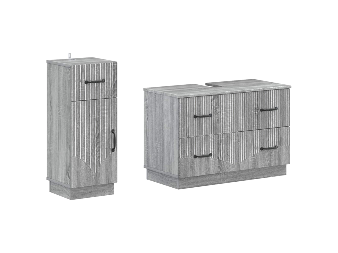 Vidaxl Conjunto De Armário De Banheiro Com 2 Peças Hoorn