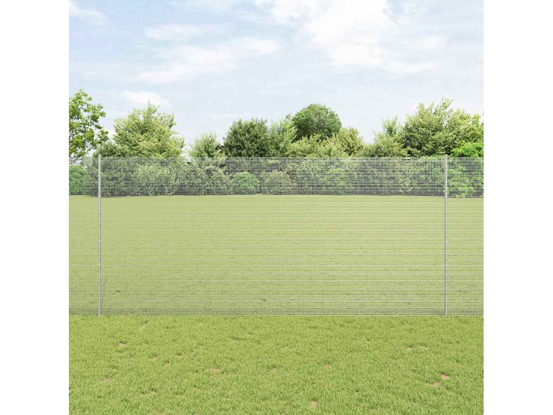 Vidaxl Cerca De Arame Soldado Com Postes 10 X 1,4 M Aço Galvanizado