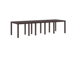 Conjunto 1 Mesa De Jardim Vidaxl Castanho Vime Pe (300 X 100 X 73 Cm)