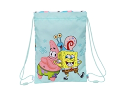 Saco Mochila com Cordas SPONGEBOB Stay Positive Azul Branco 26 x 34 x 1 cm