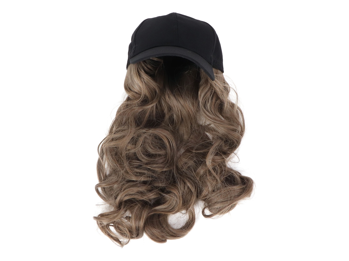 Chapéu De Beisebol Com Penteado Ondulado E Extensões Sintéticas Ajustáveis