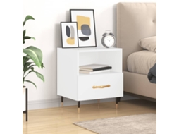 Vidaxl Mesa De Cabeceira Derivados De Madeira Branco Brilhante