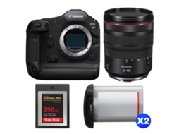 Eos R1 + Rf 24 105mm F/4 L Is Usm + 1 Sandisk 256gb Extreme Pro Cfexpress Type B + 2 Canon Lp e19 + Ebook “20 Dicas para Fotos Que Impressionam” CANON