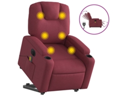 Electric Stand Up Massage Recliner Chair, Electric Stand Up Massage Recliner Chairs Vidaxl Vermelho Tecido