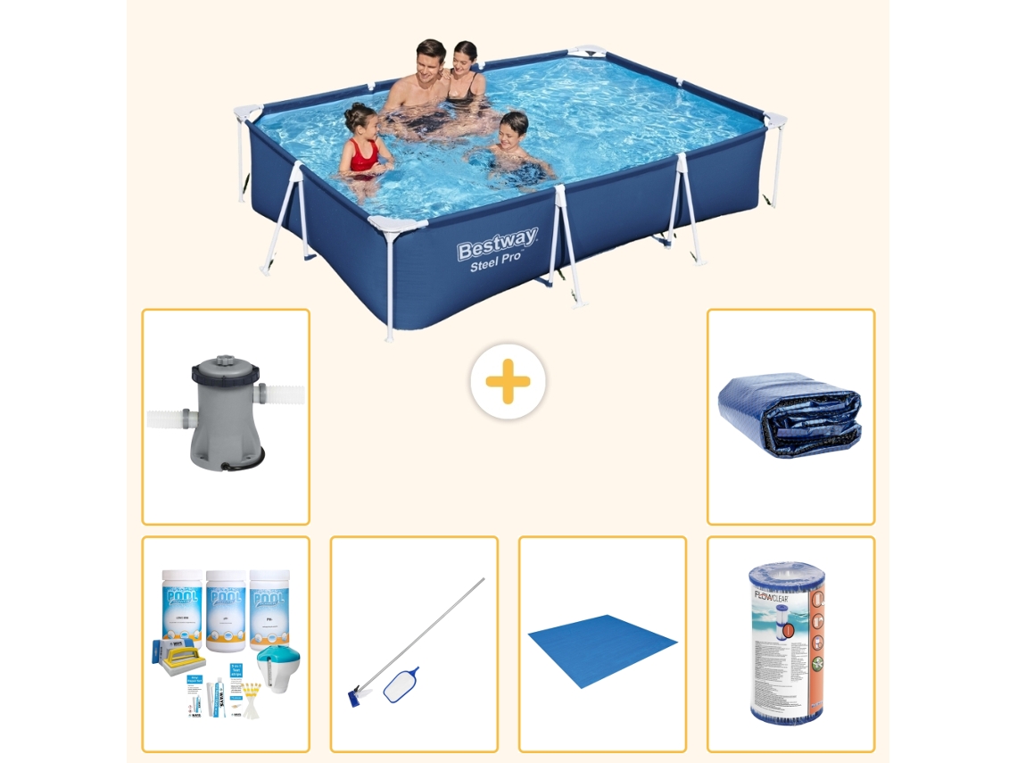 Bestway Piscina Bestway Steel Pro Retangular - 300x201x66 Cm - 7-peças S22253