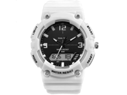Reloj Deportivo Multifuncional De Dial Redondo Analógico Digital Electrónico Blanco Para Hombres