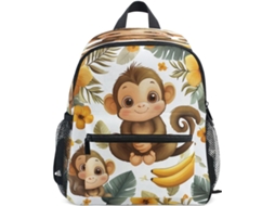 Mochila Infantil Wudan Para Camping, Com Estampa De Macaquinho, Ideal Parques Diversões.