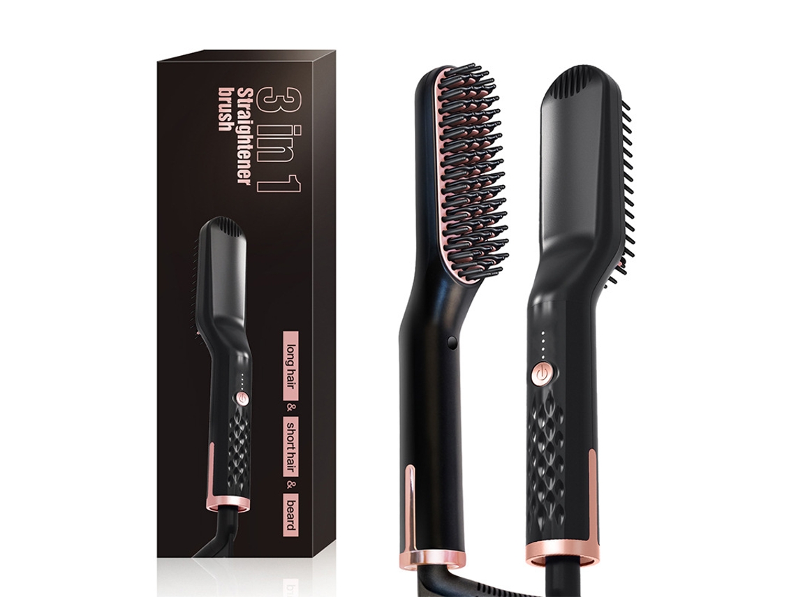 Alisador De Barba Masculino Chapinha Multifuncional Aquecimento Rápido De Cerâmica E Temperatura Ajustávelpreto Bisbisous*