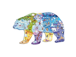 Quebra-cabeça Urso Polar - Quebra-cabeça De Papelão Com 128 Peças, Tamanho: 64x1x40 Cm