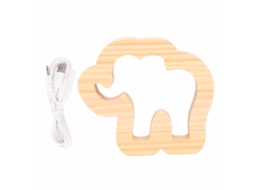 Lâmpada Led Usb 3.3w Madeira Elefante para Escritório Quarto