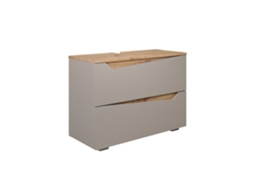 Móvel Sob Pia Simples Marelle VICCO 80x57.5cm com 2 Gavetas Greige/carvalho Artesanal