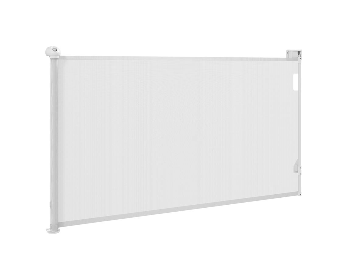 Portão Retrátil Cães Branco 0- 149cm Com Tranca Automática