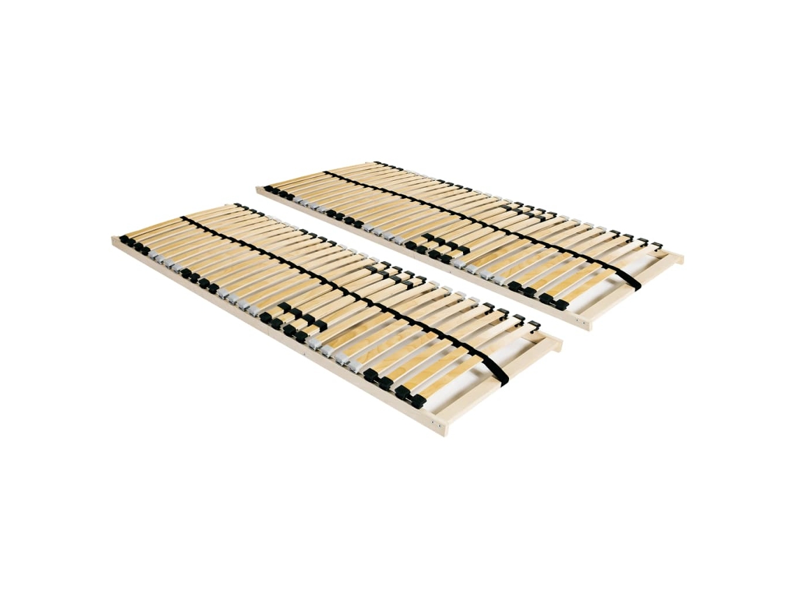 Vidaxl Estrados De Ripas 2 Pcs Com 28 Ripas 7 Zonas 90x200 Cm
