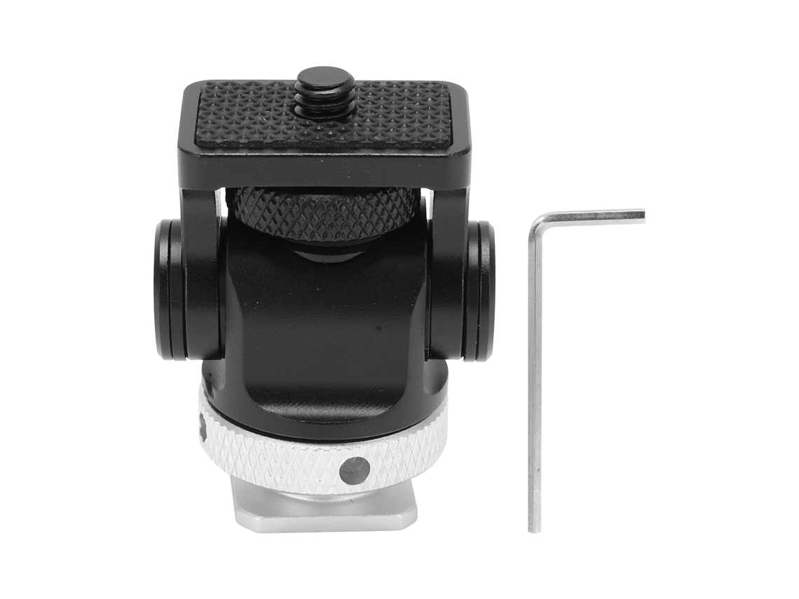 Adaptador Zapata Fría Mini De Aleación De Aluminio Con Parafuso De 1/4 Polegada Para Câmera Slr Cinza Prata