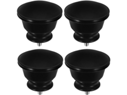 Ponteiras Para Varão De Cortina, 16 Mm, Pretas, Conjunto De 4 Peças. Acessório Decorativo Ponteiras Para Varão De Cortina, 16 Mm, Preta