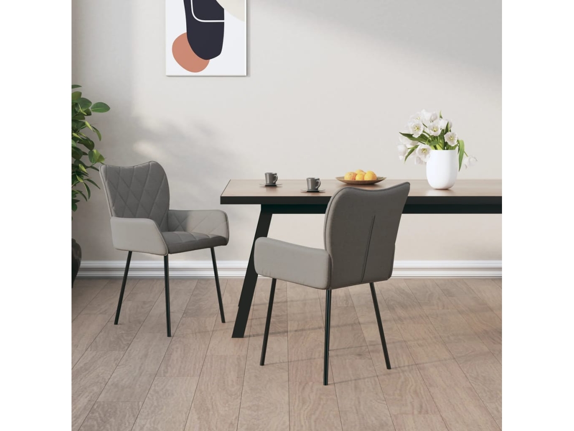 Cadeiras De Jantar 2 Pcs Tecido Cinzento Claro Wsd6860 Lovely Home
