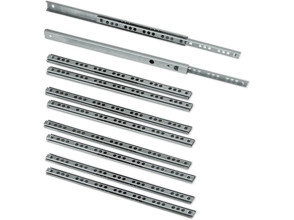 Gavetas Com Rolamentos De Esfera De Extensão Parcial Aço Galvanizado 17mm 278-482mm Carga Máxima 10kg