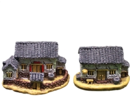 Decorações Para Casa De Campo Com Telhado De Palha, Estatueta Retrô Em Formato De,