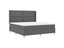Estrutura De Cama King Cinza Escuro Com Base De Ripinhas Vidaxl Fabric