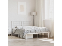 Estrutura De Cama Com Cabeceira 140x190 Cm Metal Branco