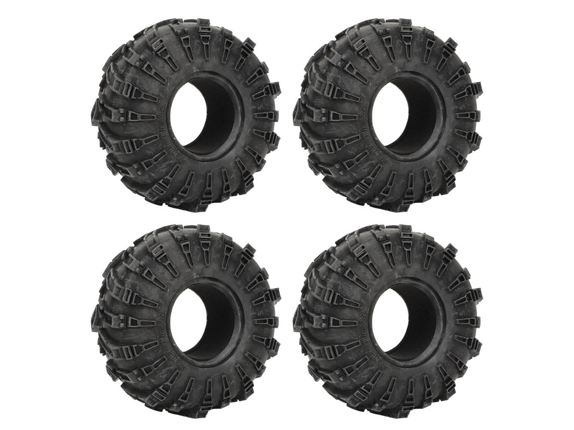 2026zentro-4pcs Pneus De Borracha 2.2 Polegadas Para Carro Rc Crawler 1/10 Com Aderência E Amortecimento