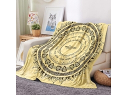 Manta de Lã Flanelada Xadrez Mandala Fansu Estampa 3d Macia e Fofa em Microfibra Ideal para o Inverno Perfeita