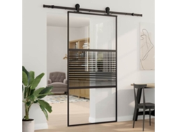 Vidaxl Porta De Vidro 102,5 X 2 X 205 Cm Alumínio Preto