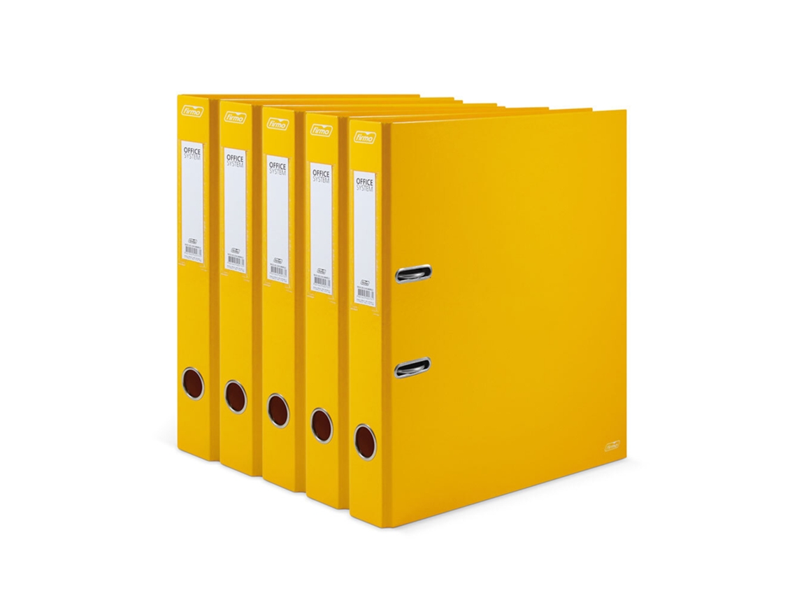 Pasta de Arquivo FIRMO Lisa Lombada Estreita 40 Mm A4 Cartão Amarelo Pack 10 Unidades