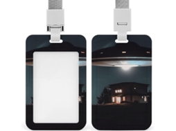 Suporte Crachá para uso noturno em ambientes internos, protetor de cartão vertical com cordão, camada plástica impermeável.
