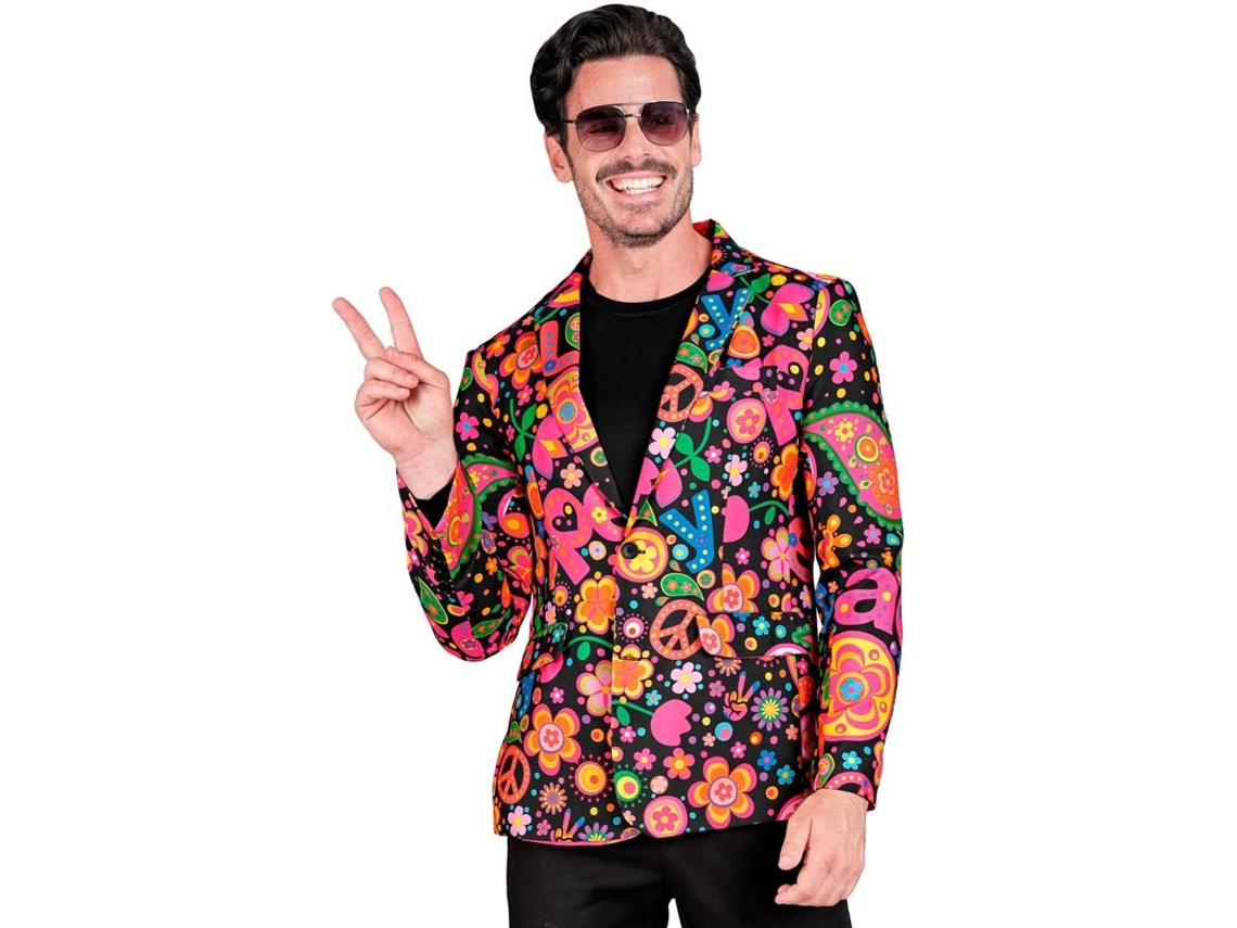 Casaco multicolor Fiesta Peace Hippie para homem