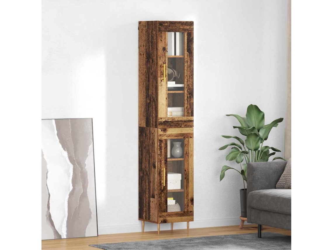 Vidaxl Buffê 2 Pcs Madeira Antiga Vidro