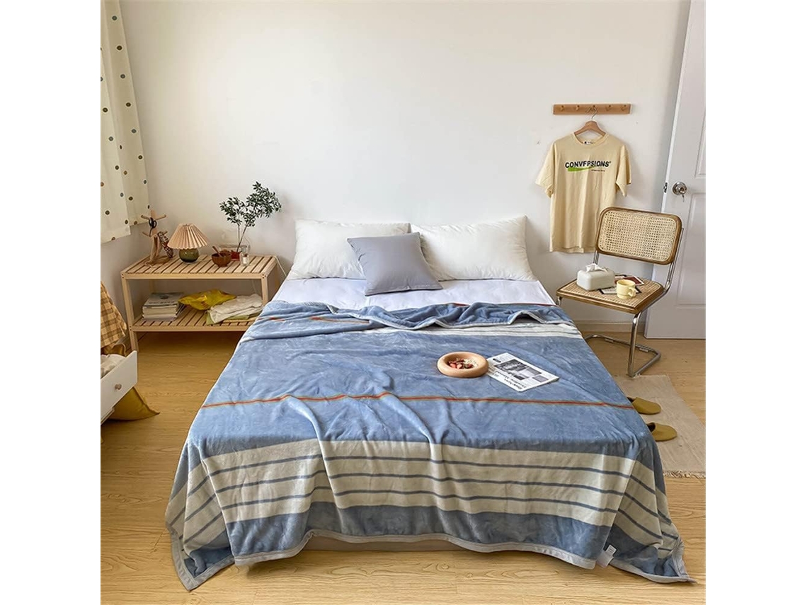 Manta de Lã Estampada Clássica Fansu Flanela Grossa Macia e Quente para Cama Sofá Quarto Viagens Crianças Sala