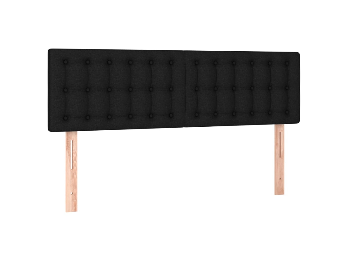 Cabeceira de Cama 2 Pcs Tecido 72x5x78/88 Cm Preto MAISON EXCLUSIVE